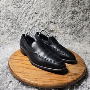 Ecco Vitrus III Men Size 7-7.5/41 Loafer Retro Black Formal Leather Comfort Shoe